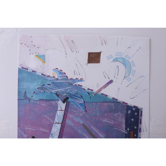 Ellison and Fickinger, Ocean Life, Geometric, Mixed Media, Paper Cut-outs, - Picture 2 of 5